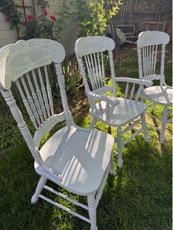 Refurbished pressed- back style chairs