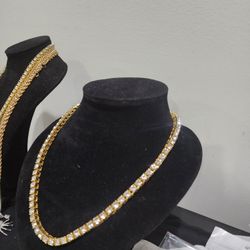 22" Tennis Chain Gold Plated 