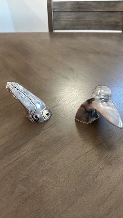 Vintage whale salt and pepper shakers