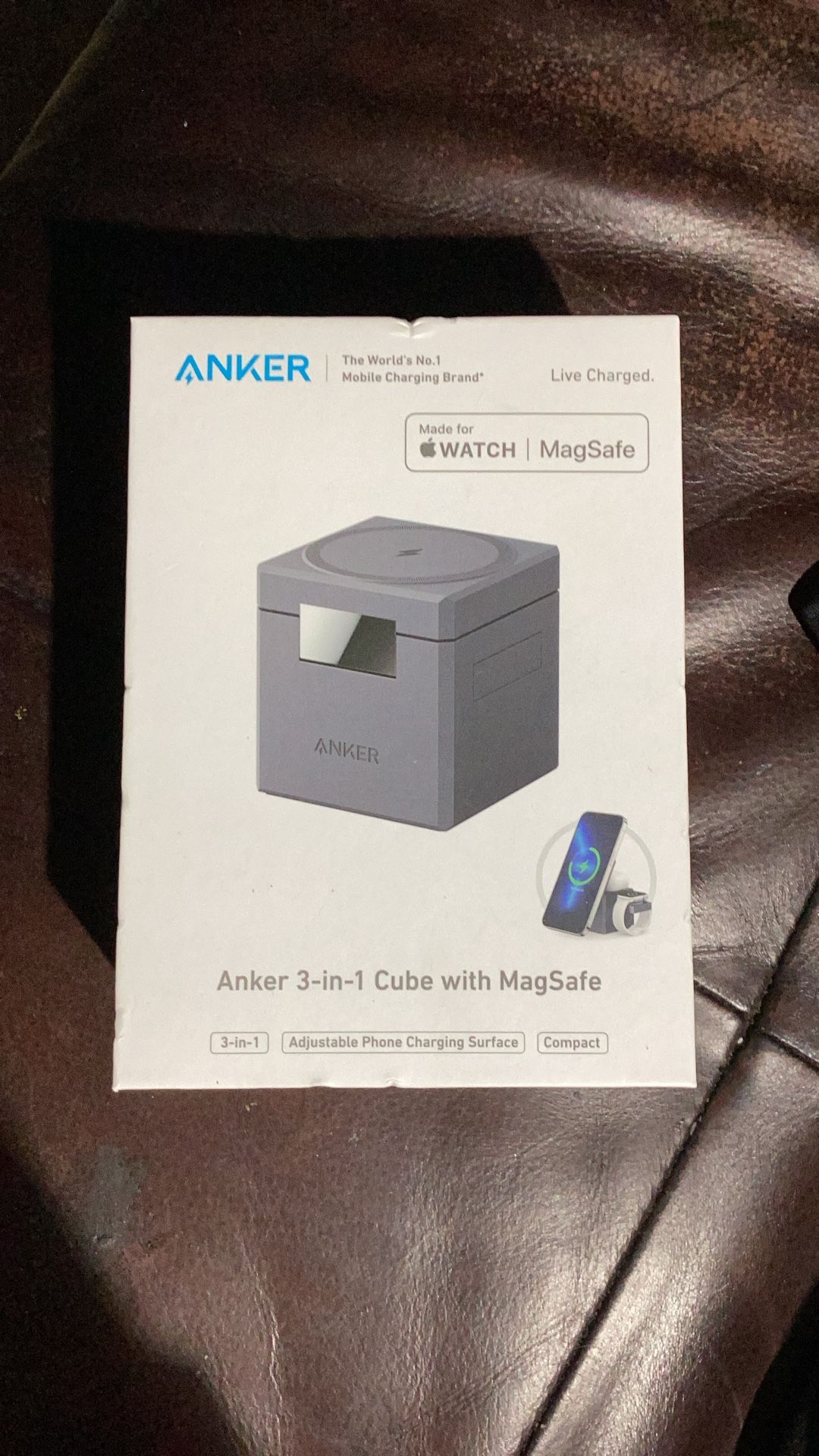 Anker MagSafe 3-in-1 Cube with MagSafe  For Apple Watch Adjustable Phone Charging Surface 