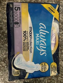 Always Maxi Size 5 Overnight Pads Jumbo Pack