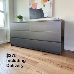 IKEA Black 6-Drawer Dresser – 63” Wide – Free Delivery 🚚