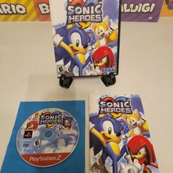 Vintage PlayStation 2 Sonic Heroes Game Complete Disc Manual Case PS2 Tails Knuckles Eggman