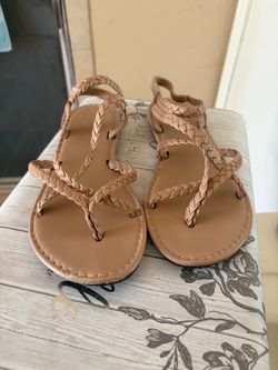 Braided Strappy Flat Sandals