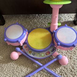 Kids Learning Drum Set Vtech Pink And Purple Girls 