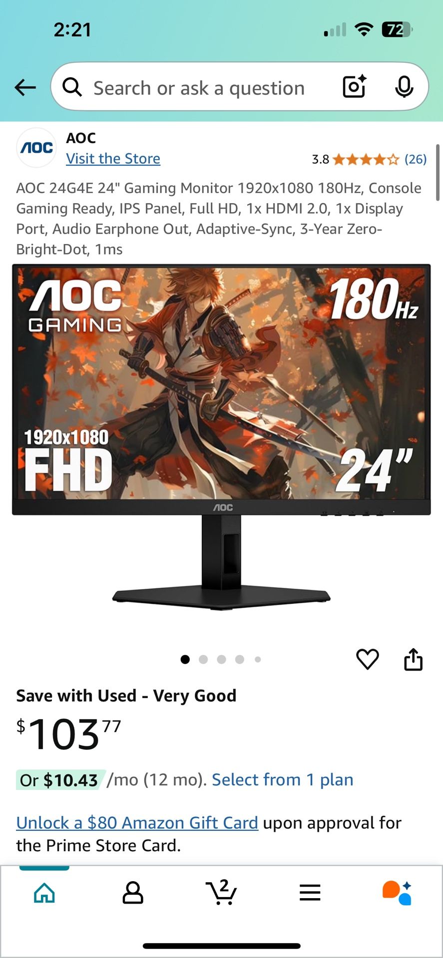 AOC MONITOR 180HZ