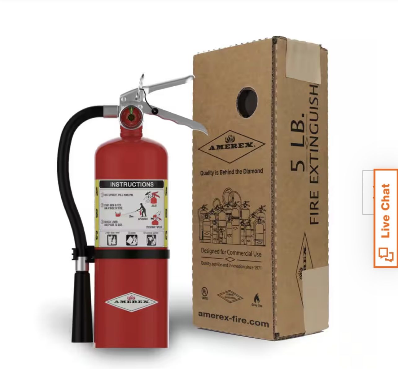 ABC Dry Powder Fire Extinguisher, 2.5 lb – 1-A:10-B:C Rated, Fire Extinguisher for Home, Kitchen, Office & Vehicle, Fire Extinguisher with Easy-Grip H