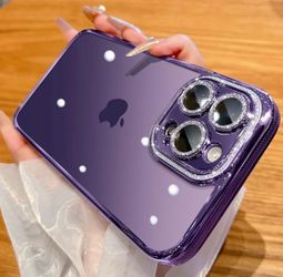 JAZZCAMEL for iPhone 14 Pro Max Case with Onepiece Glitter Camera Protector,Military Anti-Slip Gear Line, Military Drop Protection, Slim Luxury for Wo