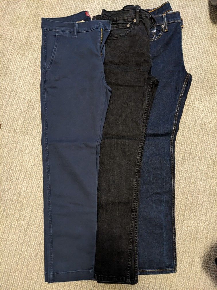 3 Pairs Mens Levi's Jeans/Pants 30-32