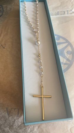 Gold plated Rosary with pearls
