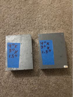 4”x3”x1.5” solid aluminum  slabs (pair)