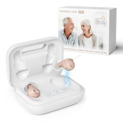 New! OTC Hearing Aids Rechargeable (Including Charging Case), Comfortable In-Ear Hearing Aids