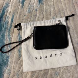 Sandro Soft leather wristlet.