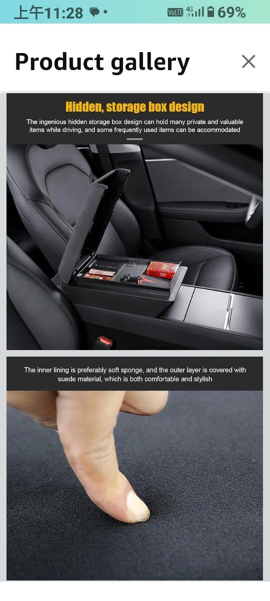 Car Armrest Box Cover Storage Box for 2024 Tesla Model 3 + Model Highland - Enhanced Center Console Organizer with Extra Space, Easy Installation,