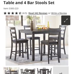 Bridson Counter height Dining Table and Bat Stools