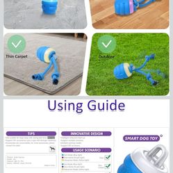 Giociv Interactive Dog Toys with Motion Activated, Squeaky Dog Toy Active Rolling Ball Wicked Ball for Daily Training