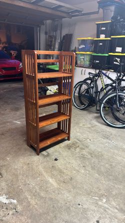 wooden shelf organizer