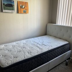 Twin Bed Frame And Mattress Like New
