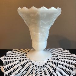 Milk Glass Vase With Grapes