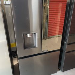 Black Stainless Steel 26 Cu. Ft. Smart Mirror InstaView French Door Refrigerator 