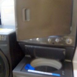 FULL SIZE STACK UNIT GRAY COLOR WORKING EXCELLENT 27" INCHES WIDE X 70" INCHES HEIGHT NICE CLEAN WITH WARRANTY PRICE $1,OOO