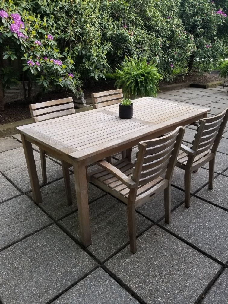 Outdoor Solid Teak Dining Set