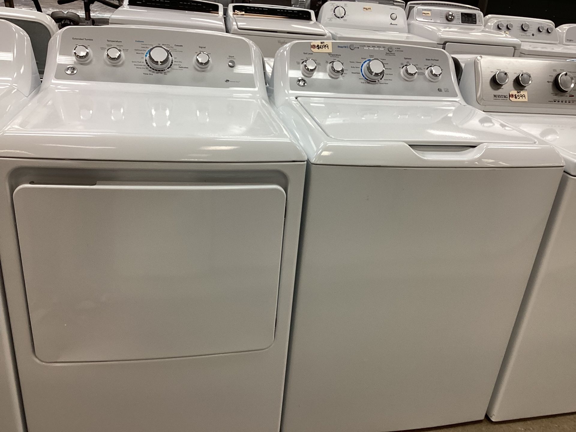 GE Top Load Washer And Electric Dryer Set