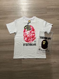 Small white pink camo bape shirt