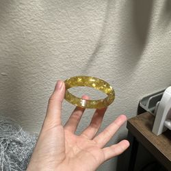 ✨ High-Grade Natural Golden Mica Quartz-Feldspar Bangle 