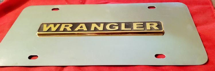 WRANGLER STAINLESS STEEL LICENSE PLATE 