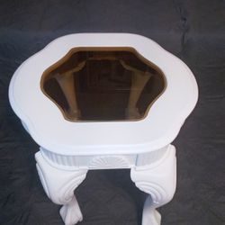 Two White Painted Vintage Side tables 