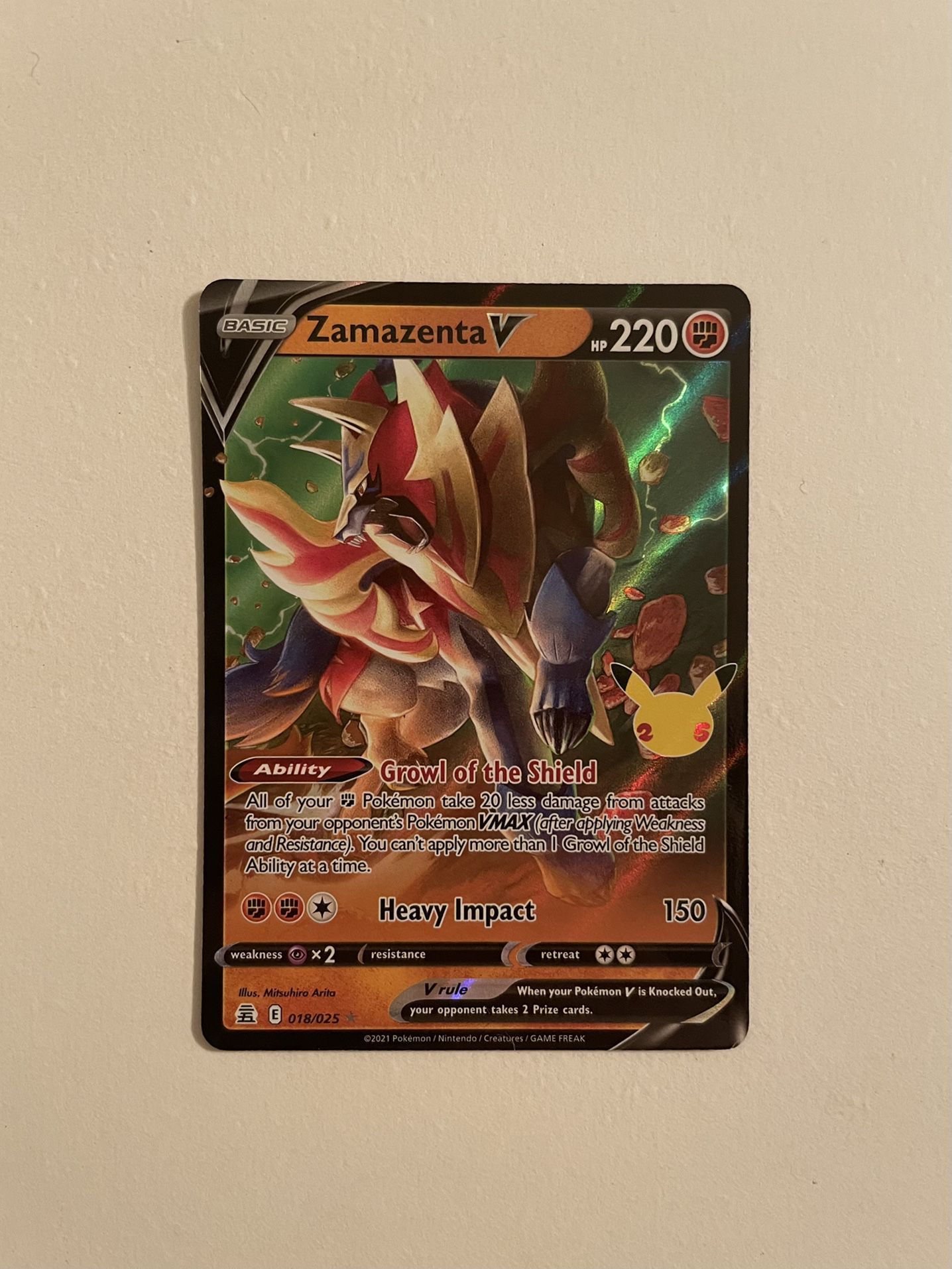Zamazenta V - Celebrations Pokémon card 018/025