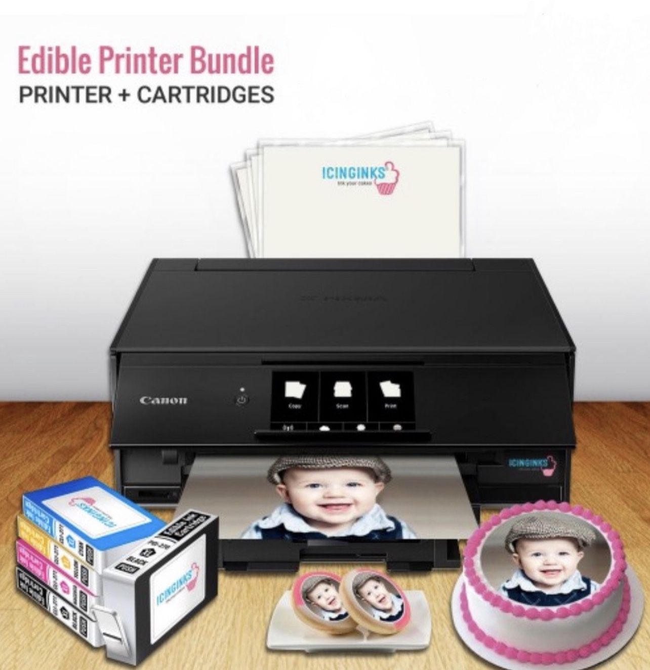 Zinloos code Hoogte EDIBLE CAKE PRINTER BUNDLE - Canon Pixma TS8220, Edible Ink & Lucks Edible  Sheets for Sale in Brooklyn, NY - OfferUp