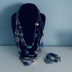 Sterling Silver Robert Lee Morris Necklace & Bracelet Set