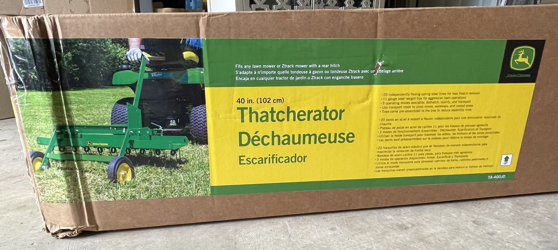 John Deere 40” Tow-Behind Thatcherator New In Box