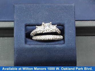 Ring - Engagement Set - White Gold 14k (.585) 6.2 grams Size 8