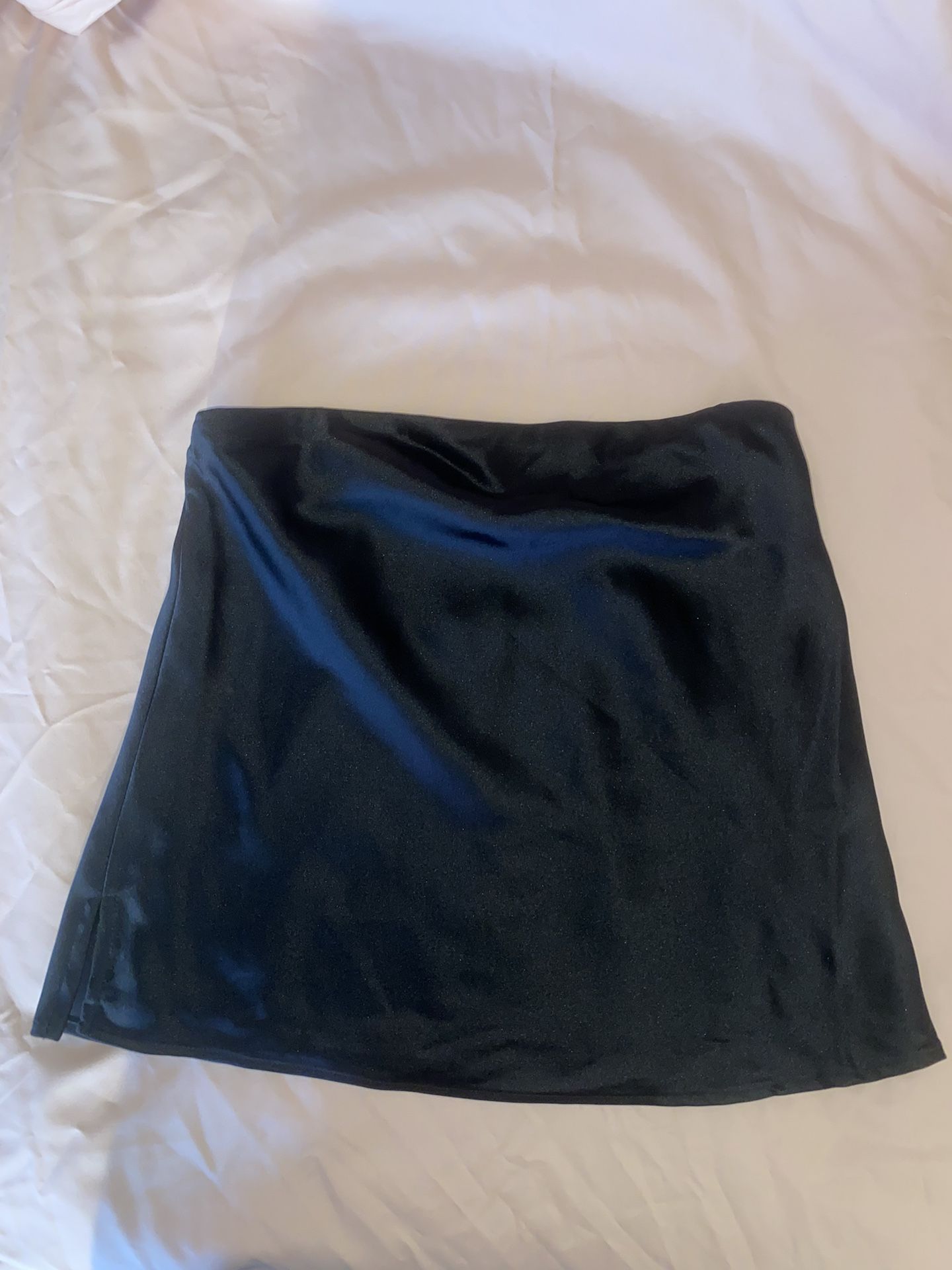 Satin Black Mini Skirt (XS)