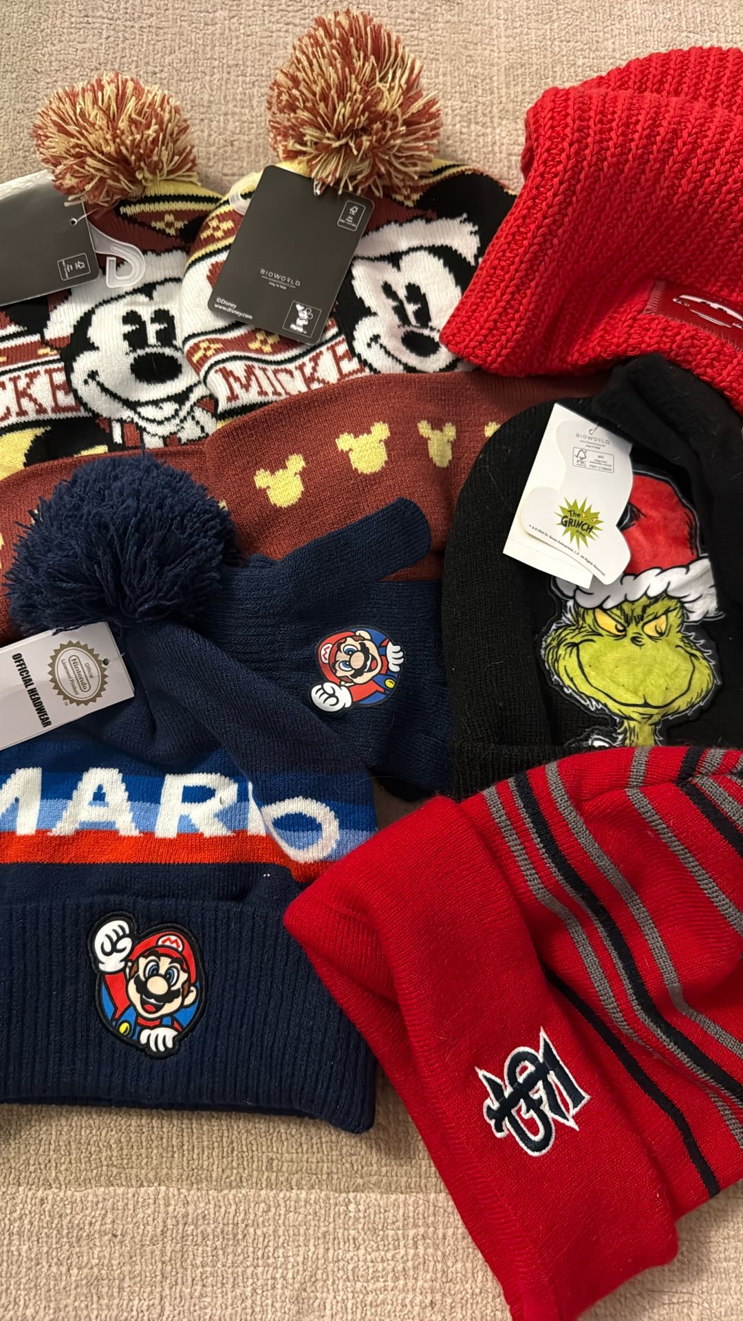 Kids One Size Beanies With Tags