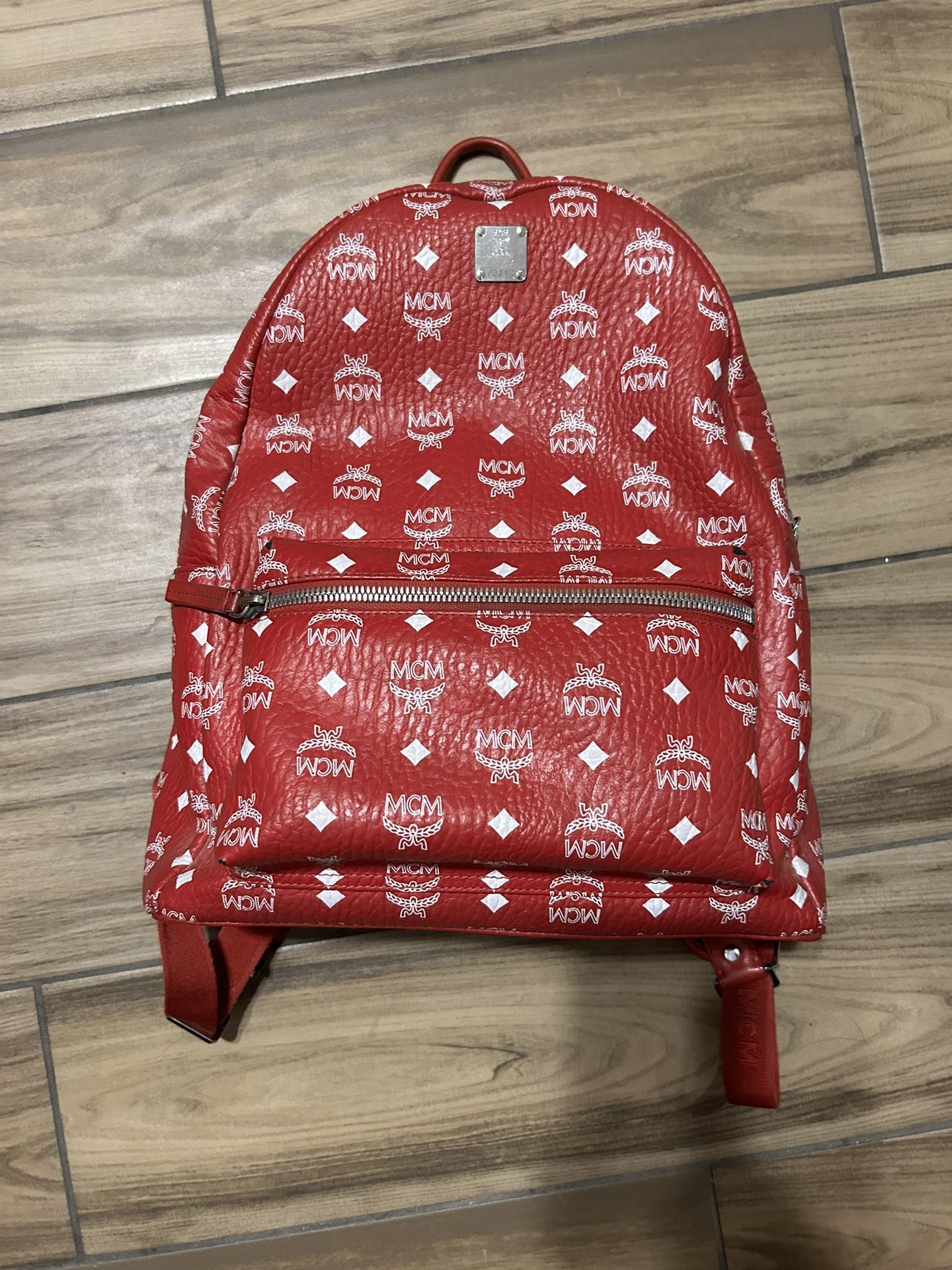 Red MCM Backpack