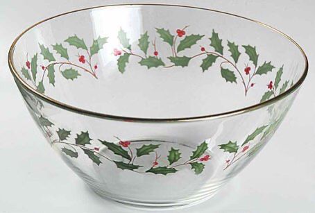 Brand new, 9" Glassware Salad Bowl Holiday by LENOX