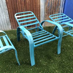 Vintage Patio Chairs  3 Pc Set 1960’s Loungers. MCM Home Staging