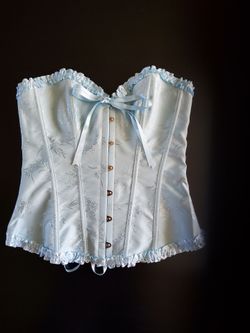 BluecSatin Ruffled Corset Top size M