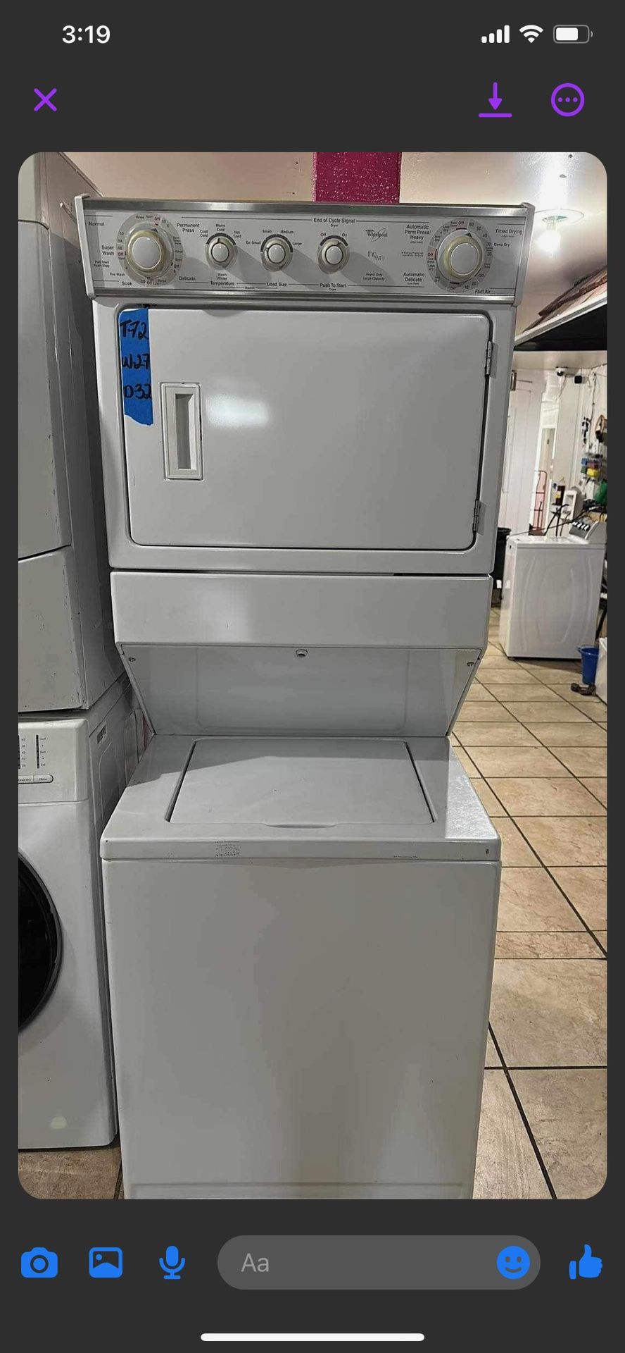 Whirlpool Stackable Washer/Dryer