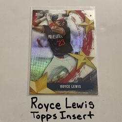 Royce Lewis Minnesota Twins 3rd Baseman Topps Short Print Insert Card.