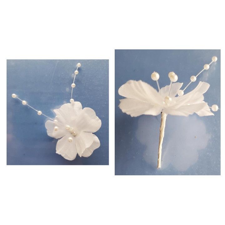 White Hair Flowers or Cake Toppers