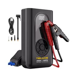 Jump Starter with Air Compressor, 2500A 120PSI Car Battery Jump Starter with Digital Tire Inflator