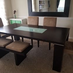 Dining Table, 4 Chair, And 1 Bench Moving Sale