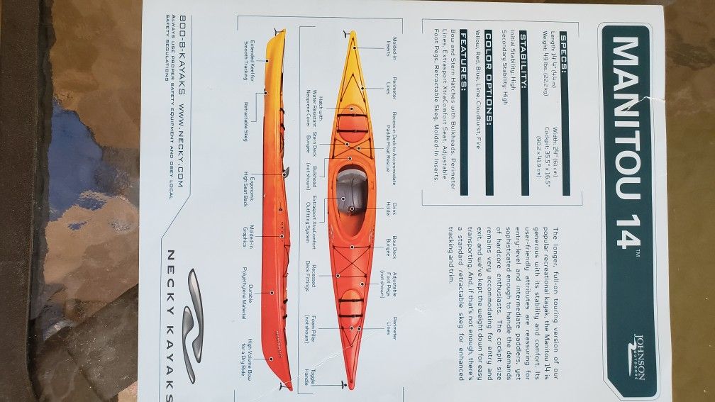 Kayak Necky Manitou 14 Red, Great Condition