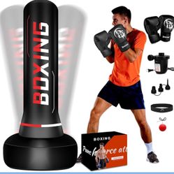 Freestanding Punching Bag for Adult Teens, 70" Heavy Punching Bag with Boxing Gloves and Electric Air Pump for Beginners Kickboxing Training MMA Muay 