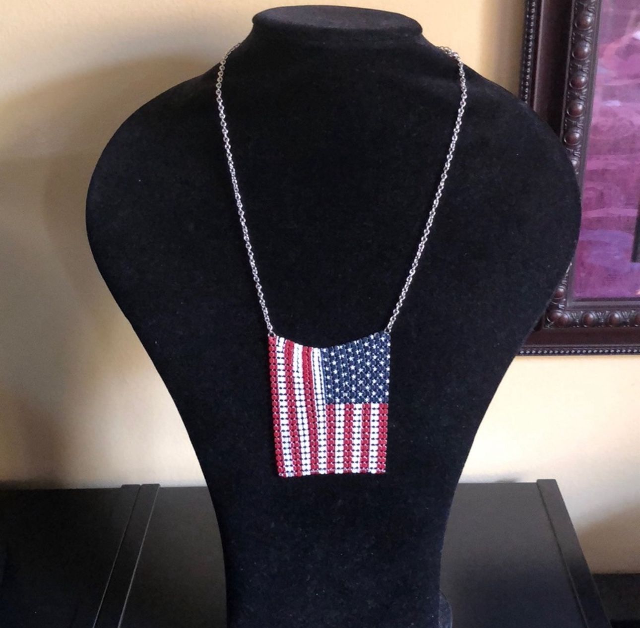 Stunning American Flag Necklace